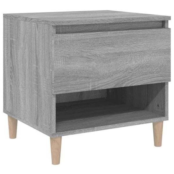 Natbord med skuffe og kompartmentskab med dør 50 x 46 x 50 cm grå ingeniørtræ DEC034682 kastanj