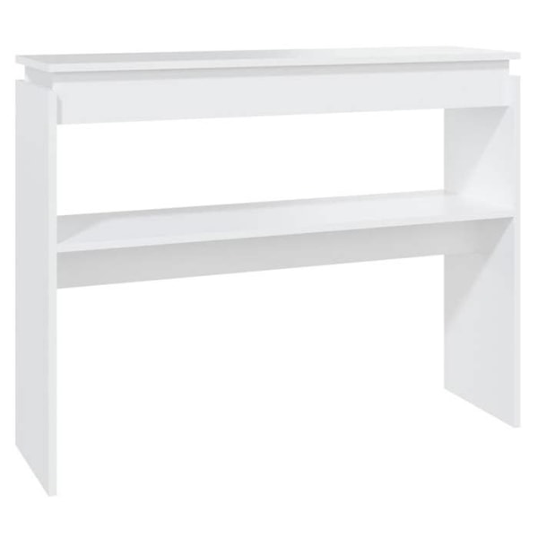 Funktionsdygtig og stilfuld indgangskonsolbord med hylde 102 x 30 x 80 cm hvidt ingeniørtræ DEC031683 Vit