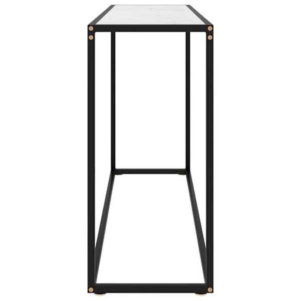 Konsolbord til indgangsmøbel stue 120 x 35 x 75 cm hærdet glas marmoragtig hvid og stål DEC031701 Vit