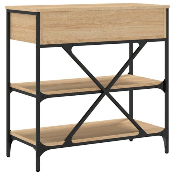 Lisäkaluste, sisäänkäynnin kaluste laatikoilla ja hyllyillä 75 x 34,5 x 75 cm ruskeaa engineering-puuta ja metallia DEC031954 kastanj