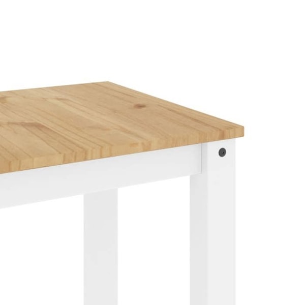 Moderne design spisestue bord 117 x 60 x 75 cm massiv hvid og honning fyr DEC036900 Vit