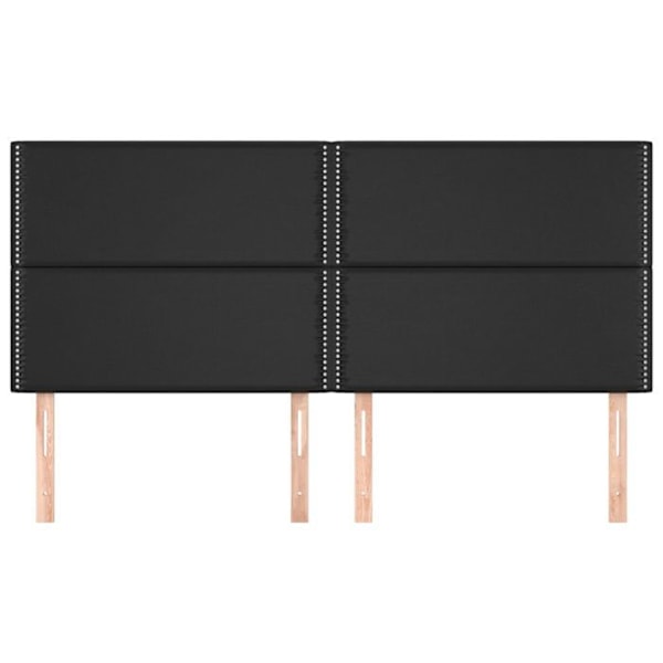Hovedgærde til seng, sovemøbel til soveværelse, 4 dele, 90 x 5 x 78/88 cm, syntetisk sort, TDL0205965 Svart