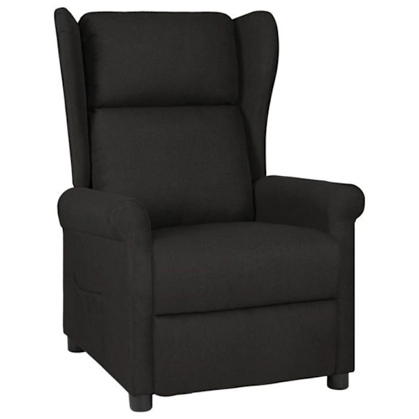 Fauteuil relax TV med komfortabelt polstring i sort stof DEC028106 Svart