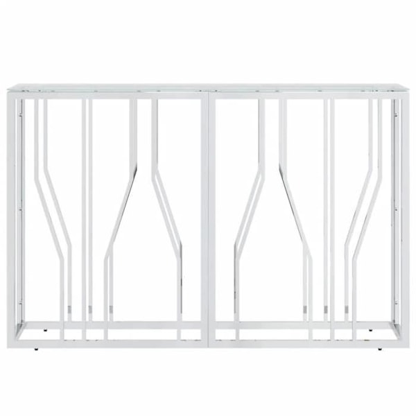 Funktionel konsolbord i stil 110 x 30 x 70 cm i sølvfarvet rustfrit stål og glas DEC031503 Silver