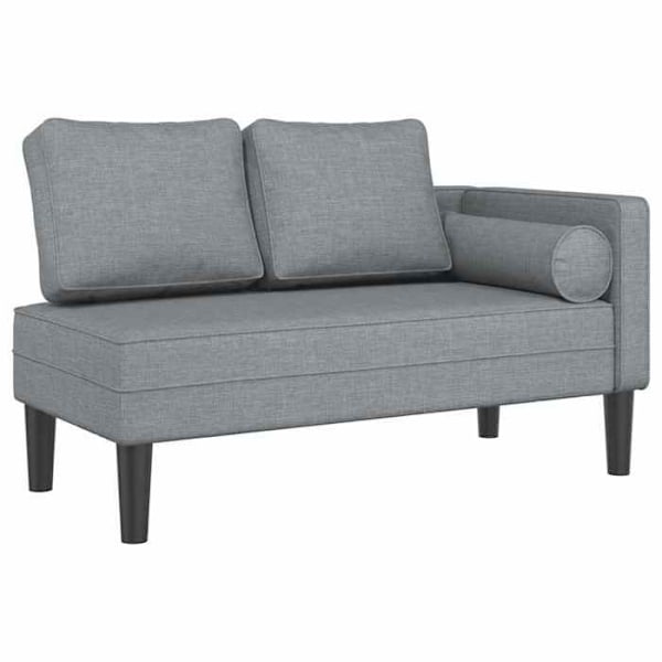 Meridienne chaise longue soffa för inomhus med ljusgrå tyggkuddar DEC026072 Grå