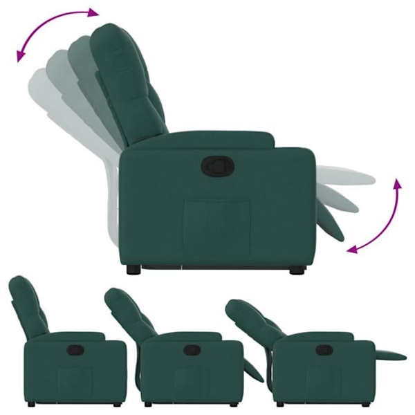 Fauteuil relax TV med behagelig polstring, elektrisk løftefunktion i mørkegrøn stof DEC028213 Guld