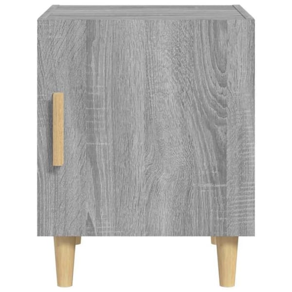 Sats av 2 sängbord 40 x 40 x 50 cm med fack med dörr i gråingenjörsträ DEC035753 kastanj
