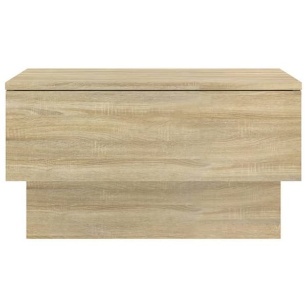 Väggmonterat nattduksbord med låda 60 x 40 x 40 cm i ekfärgad ingenjörsträ DEC034280 kastanj
