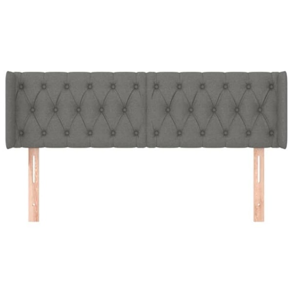 Hovedgærde til soveværelse møbel med sidekant 147 x 16 x 78/88 cm mørkegrå stof TDL0205013 Grå