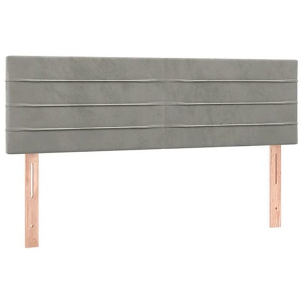 Hovedgærde til soveværelse møbel 2 dele 72 x 5 x 78/88 lys grå velour