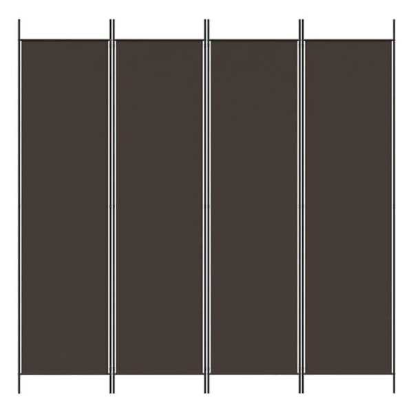 Paravent skillevæg 4 paneler 200 x 200 cm brun stof og jern DEC030874 kastanj
