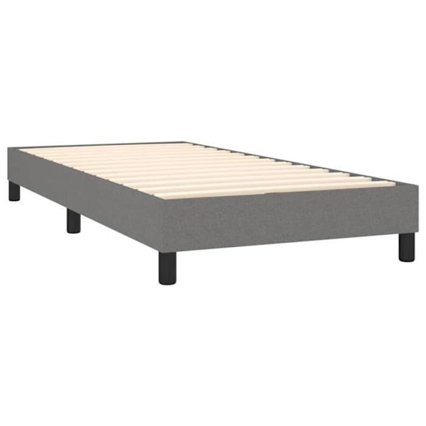 Sängrahm med lameller på ben 90x190 cm mörkgrå tyg TDL0207103 Mörkgrå
