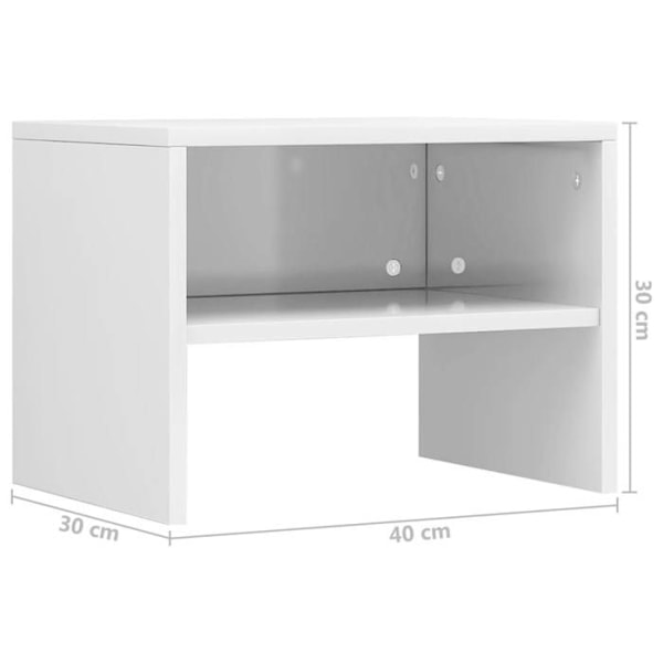 Set med 2 sängbord med öppet fack 40 x 30 x 30 cm ingenjörsträ vit DEC035784 Vit