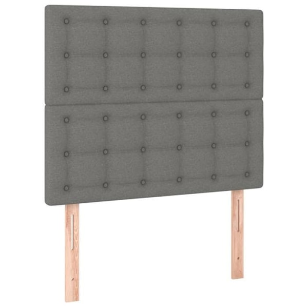 Hovedgærde til seng, soveværelse, LED-møbel 80 x 5 x 118/128 cm, mørkegråt stof TDL0201046 Grå