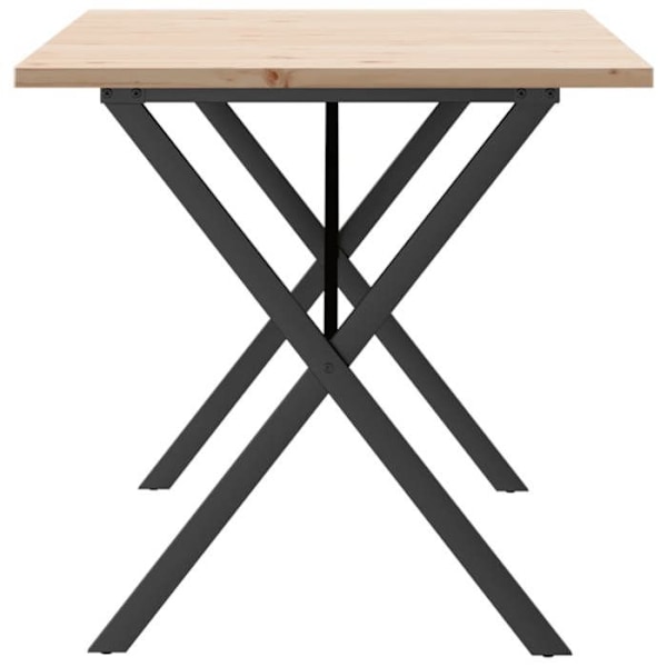 "Industriel design spisebord 140 x 80 x 75,5 cm massivt fyrretræ og stål DEC036803" kastanj