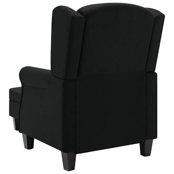 Moderne lounge stol med sort fodskamler, sort stof DEC026840 Svart