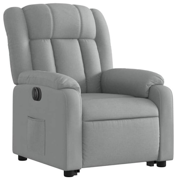 Fauteuil relax TV med elektrisk løftefunktion, meget komfortabel i lys grå stof DEC028321 Grå