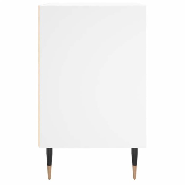 Sæt med 2 natbord med hylder 40 x 30 x 50 cm hvidt ingeniørtræ DEC034895 Vit