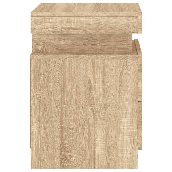 Set med 2 sängbord med LED-lampor och två lådor 35 x 39 x 55 cm, ingenjörsträ, ekfärg DEC035968 kastanj