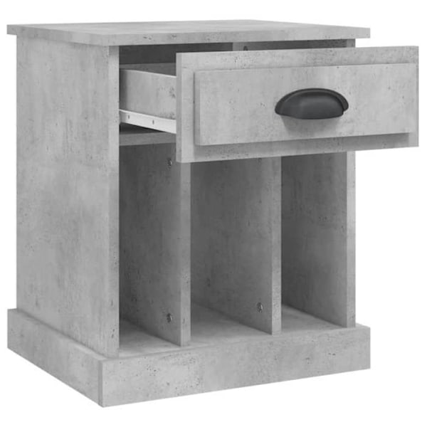 Nattbord med skuffe og rum 43 x 36 x 50 cm grå ingeniørtræ DEC034039 kastanj