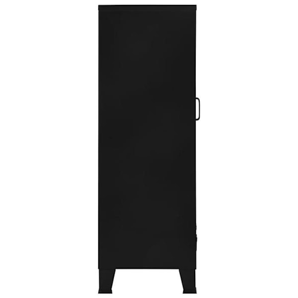 Toimistokaluste, säilytyskaappi 3 osastolla ja 2 laatikolla, nimikyltti 75 x 40 x 120 cm musta teräs DEC024459 Svart