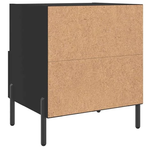 Sæt med 2 natborde med skuffe og åbent rum 40 x 35 x 47,5 cm sort ingeniørtræ og jern DEC035537 kastanj
