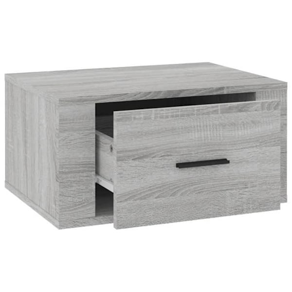 Sæt af 2 vægmonterede natborde med skuffe 50 x 36 x 25 cm ingeniørtræ grå DEC036116 kastanj
