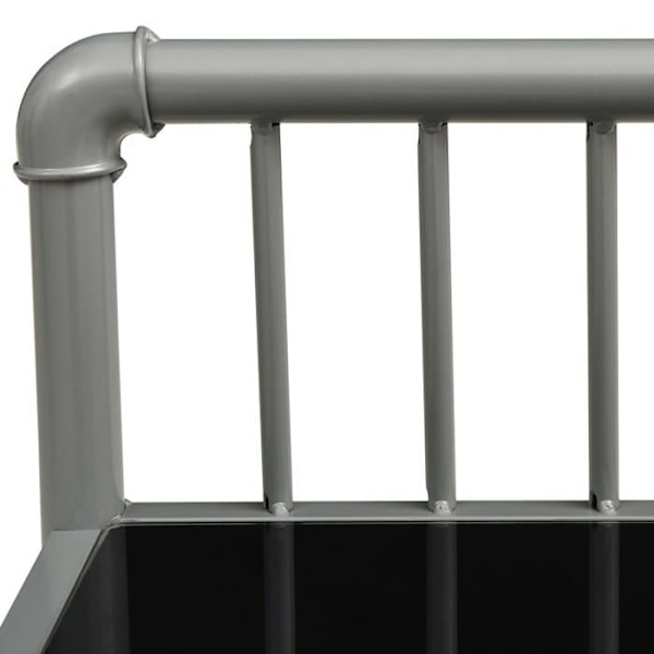 Sæt med 2 natborde med hylde 45 x 34,5 x 62,5 cm i sort metal og glas DEC035412 Metall