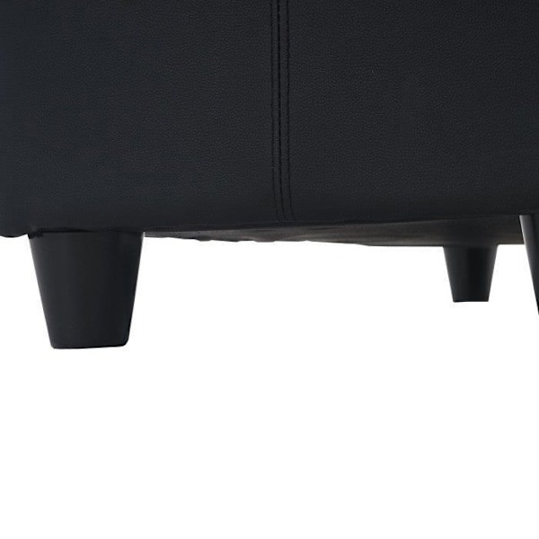 Bænk med opbevaringskiste i sort syntetisk materiale 112 x 45 x 45