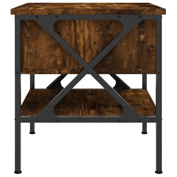 Sæt af 2 natbord med skuffe og hylde 40 x 42 x 45 cm i brunt ingeniørtræ og metal DEC035129 kastanj