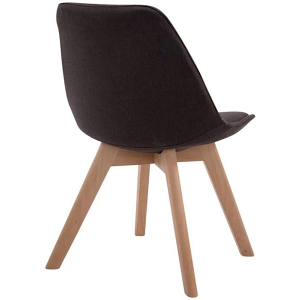 Matstol x1 skandinaviskt design i mörkgrått tyg med ben i ljust trä 10_0003271 kastanj