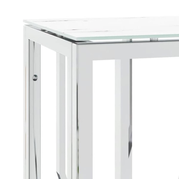 Pöytäkonsole sisäänkäynti 70 x 30 x 70 cm ruostumatonta terästä ja karkaistua lasia DEC031599 Silver