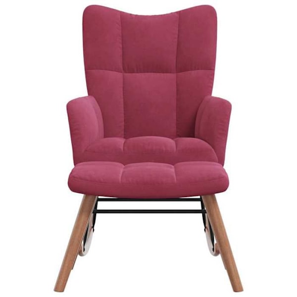 Bäddsoffa med vadderad avslappning för salong med fotstöd i bordeaux sammet DEC028844 Bordeaux