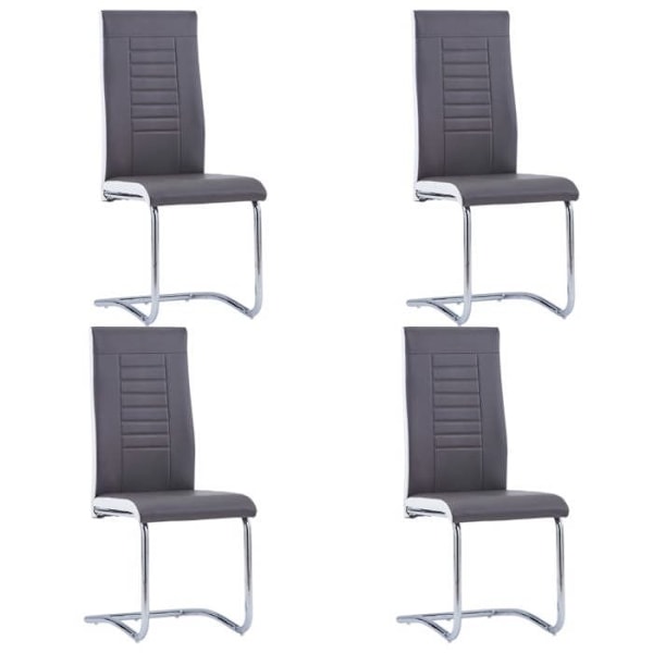 Ruokasalin tuolit - Nykydesign - 4 kappaletta - Harmaa synteettinen - Ergonomiset - Metalli-runko Grå