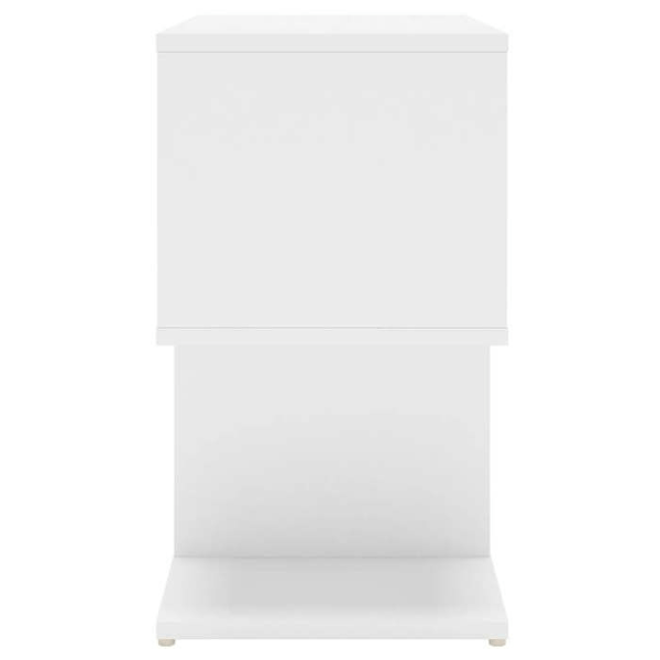 Sängbord litet sidobord 50 x 30 x 51,5 cm vit ingenjörsmaterial DEC033413 Vit