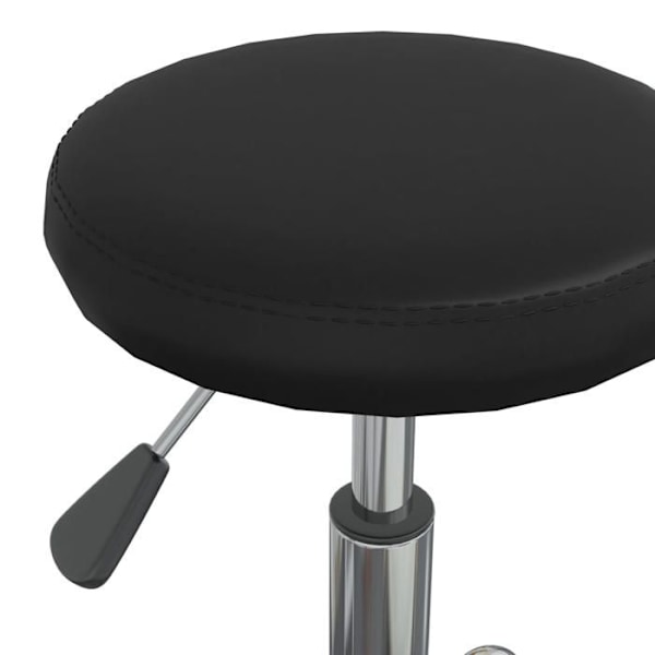 Arbetsstol på hjul med justerbar höjd, ram i stål, sits i svart PVC DEC025049 Svart