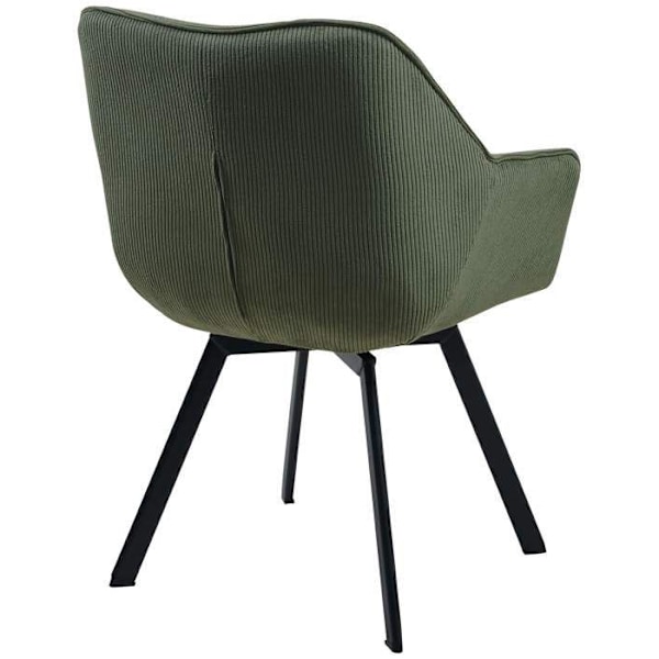 Comfortabel, drejbar dining chair i grøn fløjl og sort metal 10_0002035 Metall