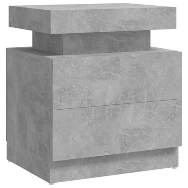 Natbord med 2 skuffer 45 x 35 x 52 cm ingeniørtræ grå DEC034042 kastanj