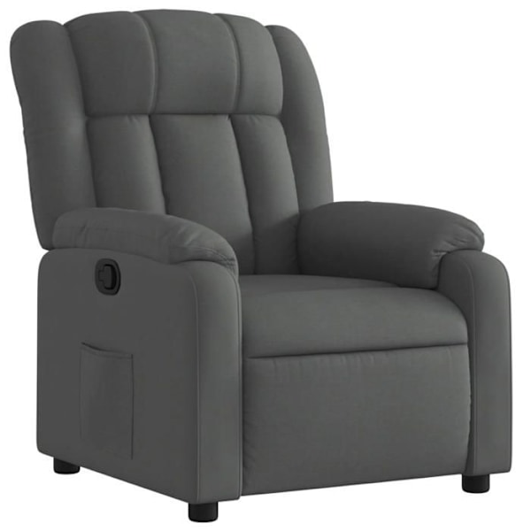 Fauteuil relax TV med behagelig polstring, manuel hældningsfunktion i mørkegrå stof DEC027937 Grå
