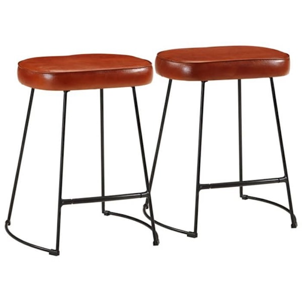 2 kpl 53 cm korkeat baarijakkarat, metallirunko, ruskea PVC-verhoilu DEC029766 kastanj