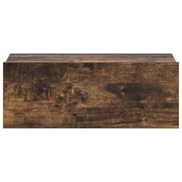 Sæt med 2 væghængte natborde med skuffe 40 x 30 x 15 cm ingeniørtræ brun DEC035990 kastanj