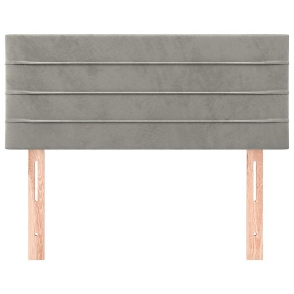 Hovedgærde til seng, soveværelse møbel 90 x 5 x 78/88 cm lys grå velour TDL0203200