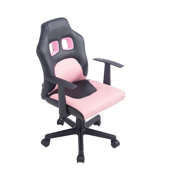 Barnstol i PU rosa - BUR10185 - Justerbar höjd