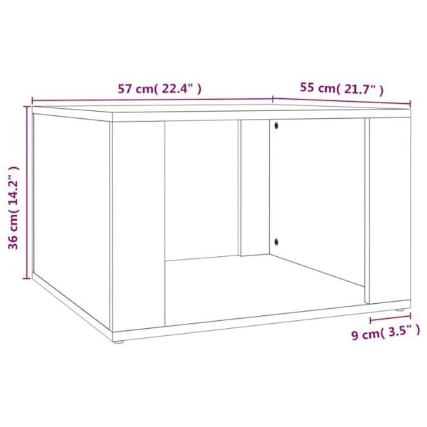 Natskab med åbent rum 57 x 55 x 36 cm grå ingeniørtræ DEC034683 kastanj
