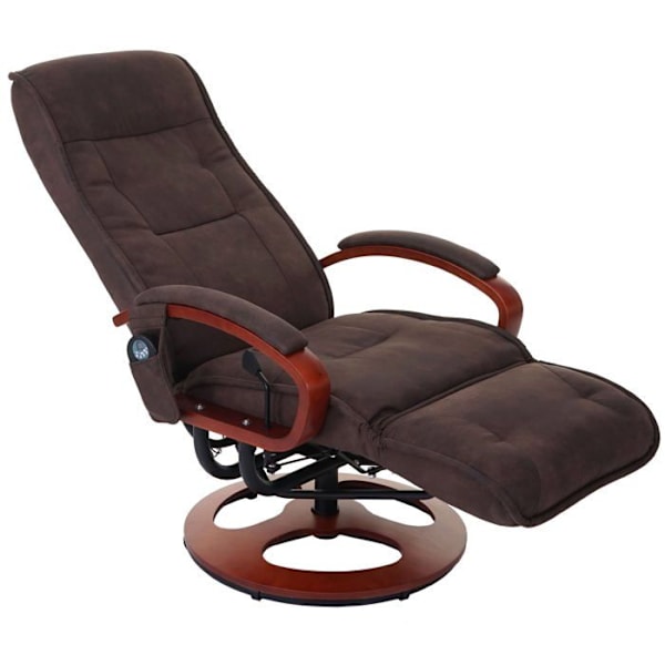 Afslapningsstol med massagefunktion i brun imiteret ruskind 04_0004339 kastanj