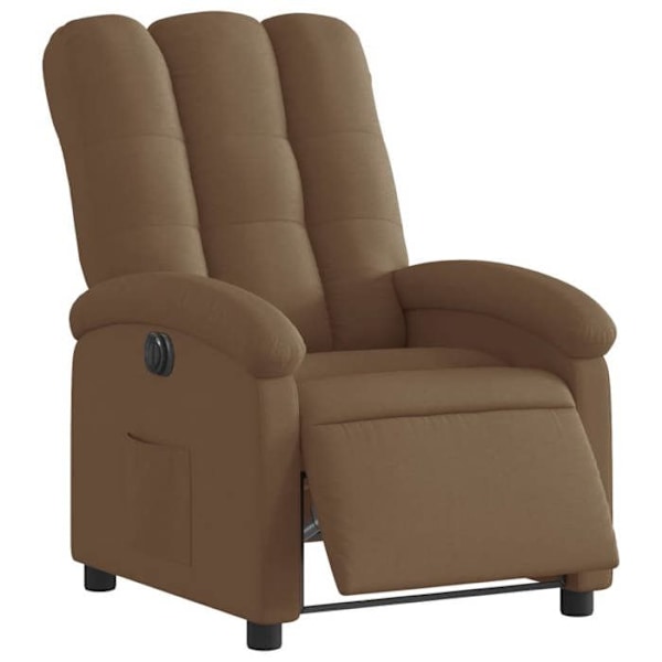 Fauteuil relax TV med elektrisk løftefunktion, meget komfortabel i brun stof DEC028442 kastanj