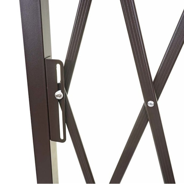 Grindelbarriär, saxgrind, djurskyddsgaller, utdragbar, aluminium, brun, höjd 153 cm, bredd 32-265 cm kastanj