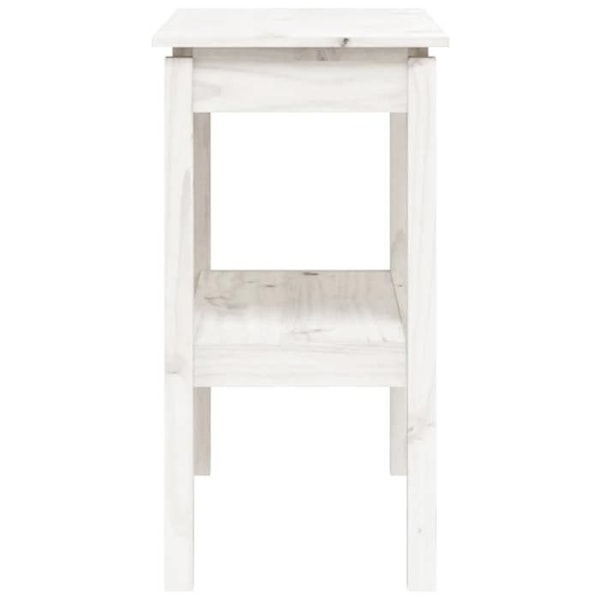 Praktiskt konsolbord med hyllor för en organiserad hall 80 x 40 x 75 cm i solid furu vit DEC031720 Vit