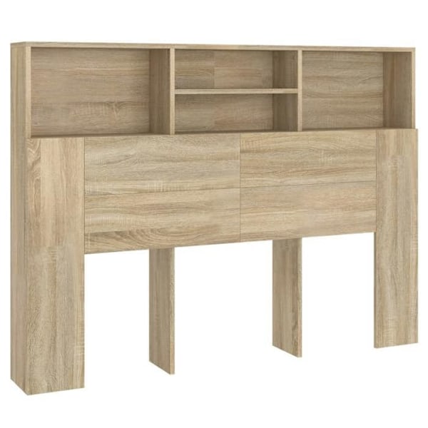 Hovedgærde med opbevaring, tilbehør til seng, natbord, hylde 140 x 19 x 103,5 MDF i egfarve.