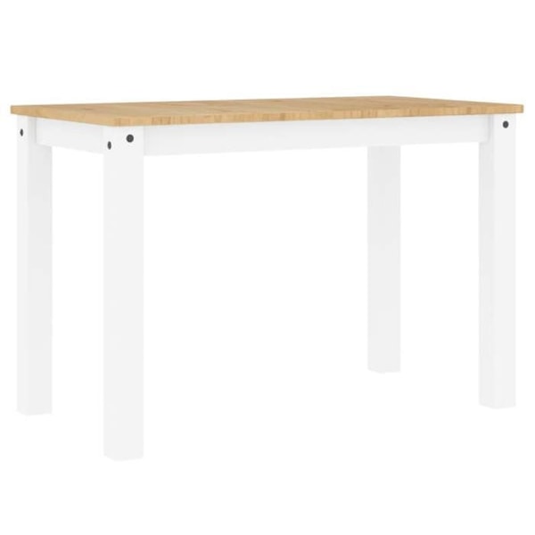 Moderne design spisestue bord 117 x 60 x 75 cm massiv hvid og honning fyr DEC036900 Vit